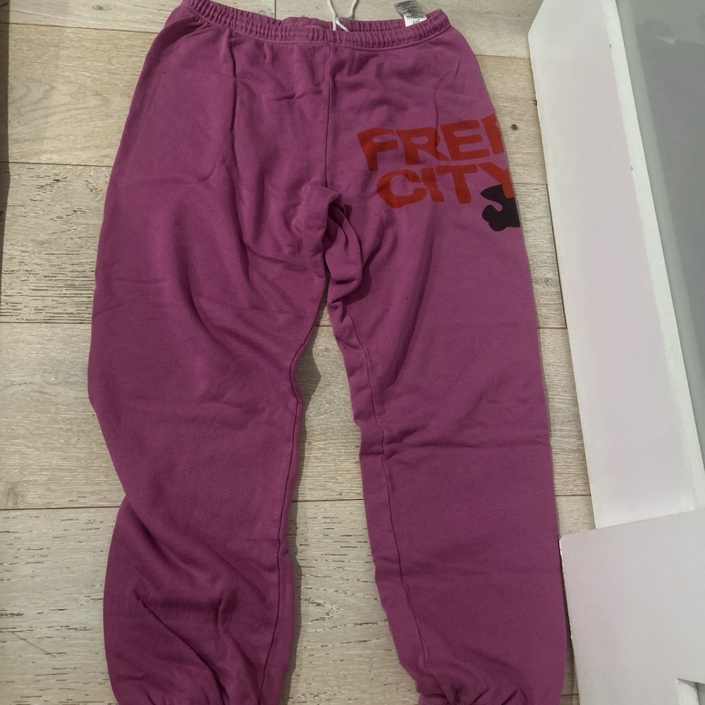 Freecity Purple Joggers with Elastic Waistband’